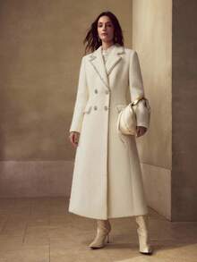 MOTF PREMIUM WOOL DOUBLE BREASTED OVERCOAT - White - View 6