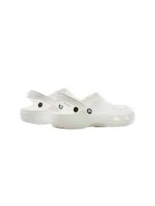 Crocs 男女款经典木屐，灰蓝色，男式女式凉鞋，中性外套，10001-100 白色 - 白色 - 查看 3