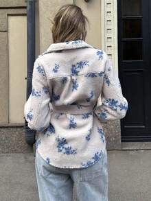 Pariaura Ins Style Lamb Wool Printed Casual Jacket For Women - Apricot - View 2