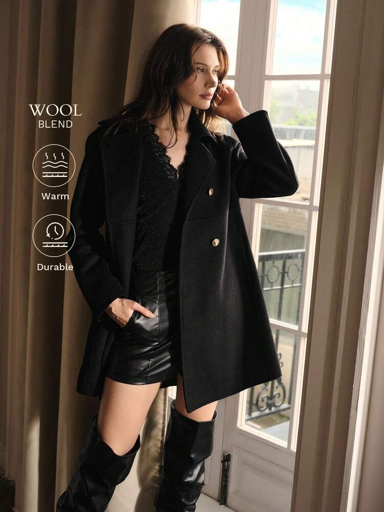 WOOL DOUBLE BREASTED OVERCOAT