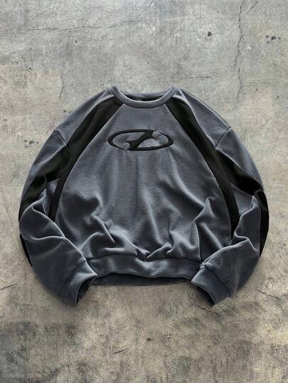 AXEPEAK เสื้อสเวตเตอร์ถักหลวมแขนยาวสำหรับผู้ชาย 1 ชิ้น, ฤดูใบไม้ร่วง, ฤดูหนาว