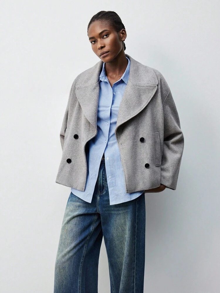 SHEIN Maija Blue Striped Loose Women Long Sleeve Shirt Beach For Women Stylish Women's Blouse Stylish Collection Christmas