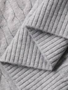 Livesso Women's Loose Fit Round Neck Bowknot Hollow Back Sweater