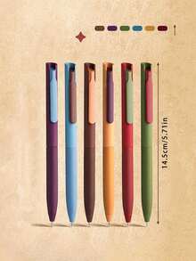 3/6支/套彩色凝胶笔，快干笔，0.5毫米细头黑色圆珠笔，适用于办公室和学校的流畅书写笔，返校用品 - 彩色 - 查看 11