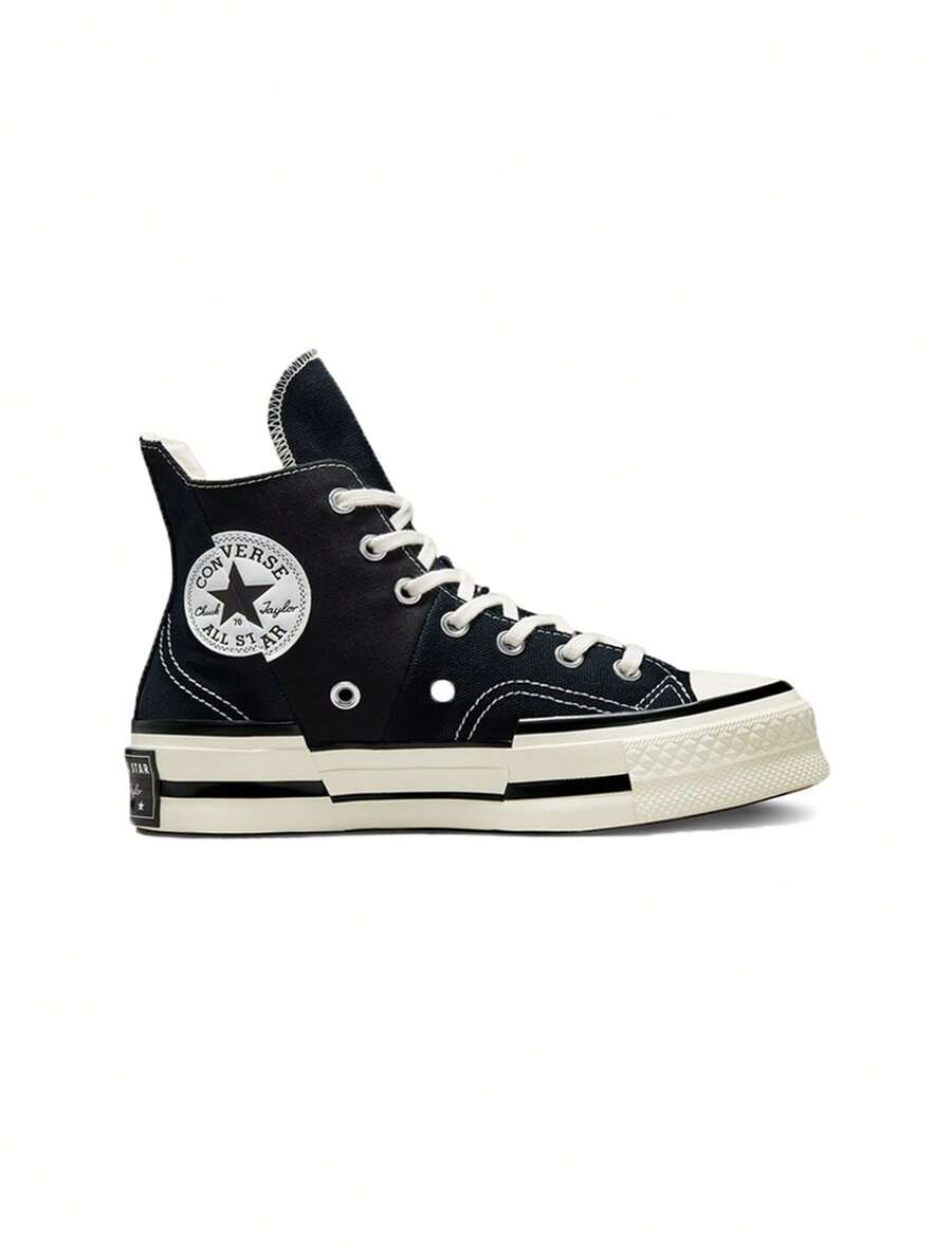 Converse Chuck 70 Plus High Unisex Casual Shoes Black White A00916C - Đen/Cò trắng/Đen - Xem 1