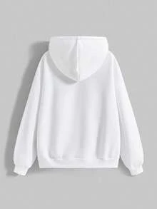 ROMWE Grunge Punk Street Style Lip Print Women Fleece Pullover Sweatshirt - White - View 2