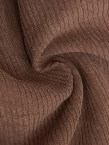 Elaquor Váy suông cổ điển màu nâu phong cách đại học thường ngày mùa thu, vải nhung kẻ, túi thắt lưng có thể tháo rời, cỡ lớn dành cho nữ, quần áo mùa đông - màu nâu - Xem 7