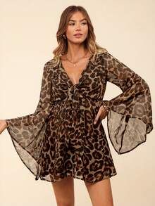 Coeurva Váy nữ in họa tiết da báo đi nghỉ mát - Nhiều màu - Xem 4