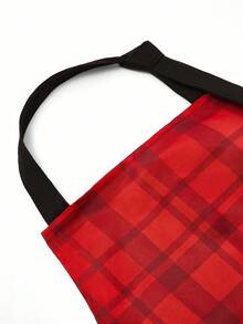 SHEIN X Care Bears 1 pieza Delantal para adultos con estampado de oso y arcoíris, material impermeable y resistente al aceite, cómodo y suave, esencial para la cocina y la repostería, adecuado tanto para hombres como para mujeres, ideas de regalo para Navidad - Burdeos - Ver 4
