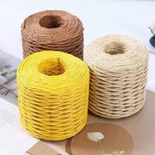 1 pieza de Hilo de Rafia, Cuerda de Rafia, Materiales de Suministros de Ganchillo y Tejido DIY para Sombreros, Bolsos, Cojines, Cestas