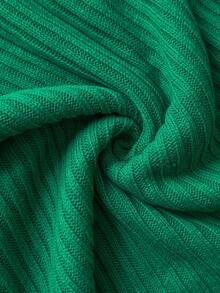 Elenzga 2件套女士高领毛衣+阔腿裤，宽松版型 - 綠色 - 查看 7