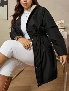 Zelara 大码女士黑色长款修身马甲，秋冬季保暖内衬带口袋，适合返校、商务休闲、办公室穿着、工作、教师、复古风、外出、办公室、秋季、优雅、老钱风格 - 黑色 - 查看 6