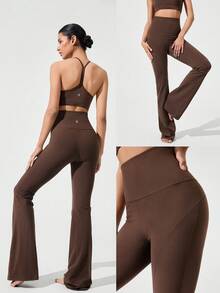 GLOWMODE 35" FederfitTM Go Groove Ultralange Schlag Leggings Niedrige Wirkung Yoga Pilates Studio Tägliche Lässig Bekleidung