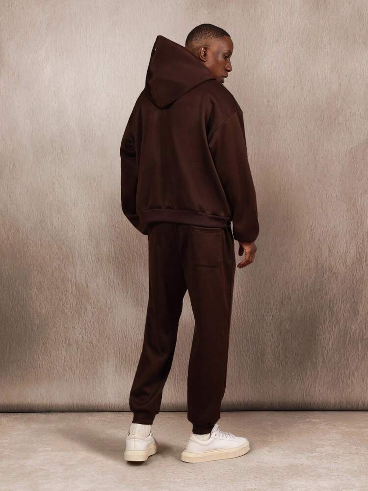 Essential – Oversize-Kapuzensweatshirt mit Jogginghose und Biesendetail