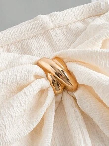 SHEIN MOD Christmas Plus Size Off Shoulder Metal Button Decor Criss-Cross Waist Jacquard Knit Apricot Top,Plus Size Off Shoulder Metal Button Decorated Cross Design Waist Jacquard Dress, Birthday Suit For Women, Casual Dress For Women, Summer Dress For Women, Honeymoon Dress For Women, Graduation Dress, Wedding Reception Dress For Women, Resort Wear For Women, Flowing Dress, Party Dress, Boho Dress For Women, Elegant Dress