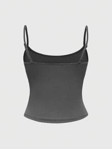 ROMWE Kawaii Cute Mini Korean Vintage Emoticon Star Heart Shy Kitty Y2K Camisole Tank Top For Women - Dark Grey - View 2