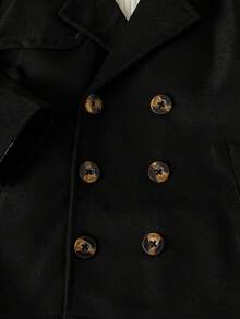 SHEIN Baby Boy Elegant And Fashionable Khaki Medium-Length Trench Coat, Suitable For Spring And Autumn, Suitable For Daily Wear, Outings, Vacations, And Parties Fall Winter