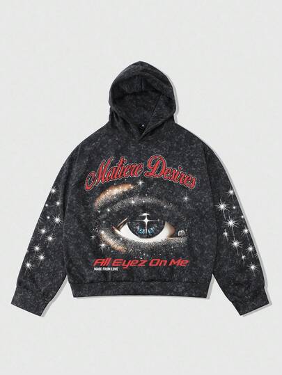 Street Life Herren Lässig Hoodie, super cooler Augen-Muster, Spieler-Explosion, Herbst