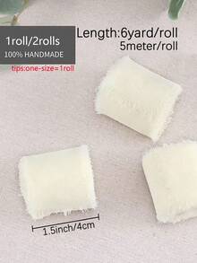 1/2/3rolls Diy Handmade Tassel Fabric Gift Packaging Chiffon Ribbon, Sky Blue 197*1.5 Inches Ribbon Suitable For Wedding Invitation, Bridal Bouquet, Gift Packaging, Diy Crafts, Bow Making,Christmas - 淺藍色 - 查看 17