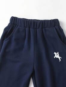 SHEIN 2件套男童条纹短袖Polo衫和短裤休闲装 - 淺藍色 - 查看 6