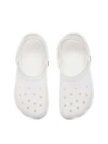 Crocs 男女款经典木屐，灰蓝色，男式女式凉鞋，中性外套，10001-100 白色 - 白色 - 查看 5