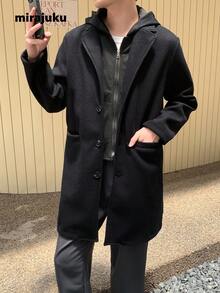 一件青少年男童时尚多功能连帽拉链外套，适合日常、户外活动和通勤穿着，秋冬季款 - 黑色 - 查看 6