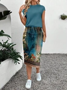 SHEIN LUNE Women Two Pieces Outfits For Daily Wear - Multicolor - View 1