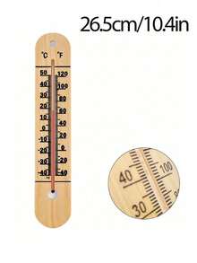 一款天然木质户外温度计，高精度，无需电池，设计简洁，适用于办公室、教室、客厅、卧室、农场和温室。壁挂式温度计 - 黃色 - 查看 16