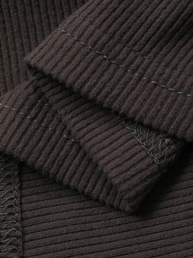 Solid Color Thermal Lined Fitted Waist Twist Knot V-Neck Long Sleeve Split Hem Elegant Dress, Suitable For Formal Events In Autumn/Winter