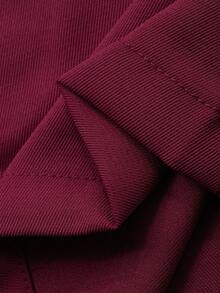 DAZY 女式条纹商务休闲常规裤秋季 - 酒紅色 - 查看 7