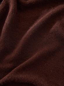 CLARA VERO 金色纽扣开合的西装外套和背心三件套，经典优雅的外套 - 棕色 - 查看 7