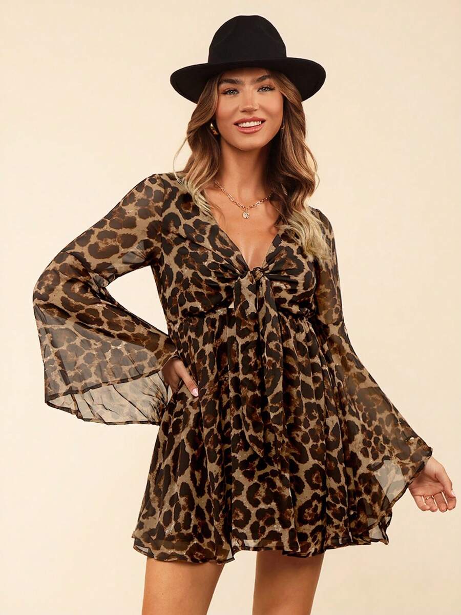 Coeurva Váy nữ in họa tiết da báo đi nghỉ mát - Nhiều màu - Xem 1