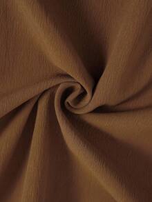 Rusticease Plus Solid Elastic Waist Skirt - Khaki - View 8