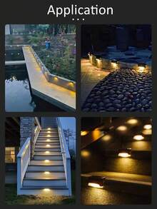 4 件/8 件/12 件/16 件户外太阳能装饰灯、1 个 LED 白光/暖光、甲板灯 - 黑色/白色外壳、壁灯、户外花园栅栏灯、景观露台太阳能楼梯灯万圣节圣诞节感恩节礼物