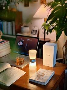 Joivida 1个娃娃造型夜灯，带磁吸式开关、创意电量指示灯和Type-C充电底座 | 台灯、办公灯 - D-白色 - 查看 7