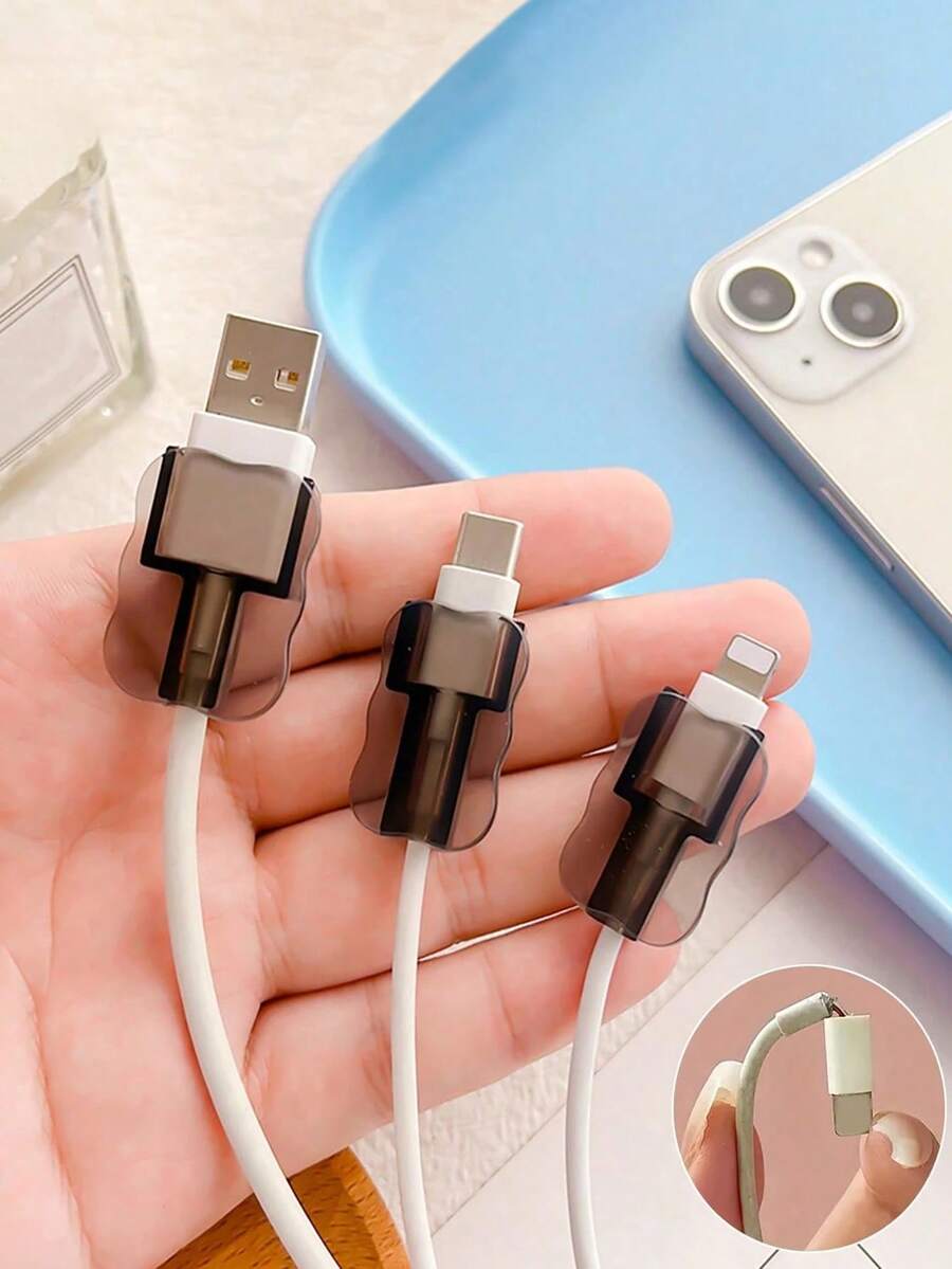 2/5/10 件装适用于 USB Type-C 数据线保护器，防裂防断线卷线器保护壳 - 彩色 - 查看 1