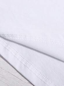 SHEIN 女式卡通人物印花短袖休闲常规圆领 T 恤，夏季 - 白色 - 查看 4