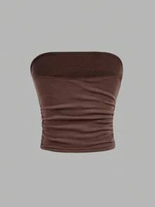 SHEIN Girlism 2件套少女简约舒适褶饰文胸 - 彩色 - 查看 6