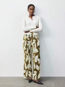 Maija 女士印花宽松阔腿休闲度假沙滩裤 - 彩色 - 查看 3