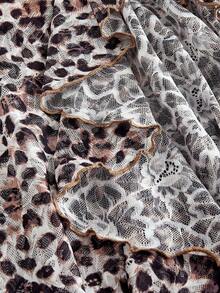 SHEIN MOD 不对称下摆蕾丝细肩带连衣裙，带荷叶边装饰，毕业白色连衣裙，女士夏季连衣裙，茶会礼服，白色毕业礼服 - 彩色 - 查看 4