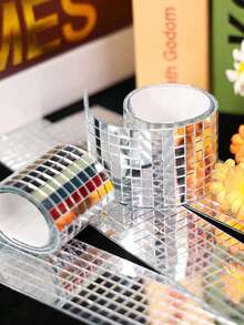 1600 miếng - Gạch mosaic gương thủy tinh thật, miếng dán gương tự dính, gương vuông nhỏ dùng cho đồ thủ công, trang trí nhà cửa, trang trí tiệc disco, tự làm quả cầu disco, bình hoa, cốc, khung ảnh (5 x 5 mm và 10 x 10 mm) - Bạc - Xem 7