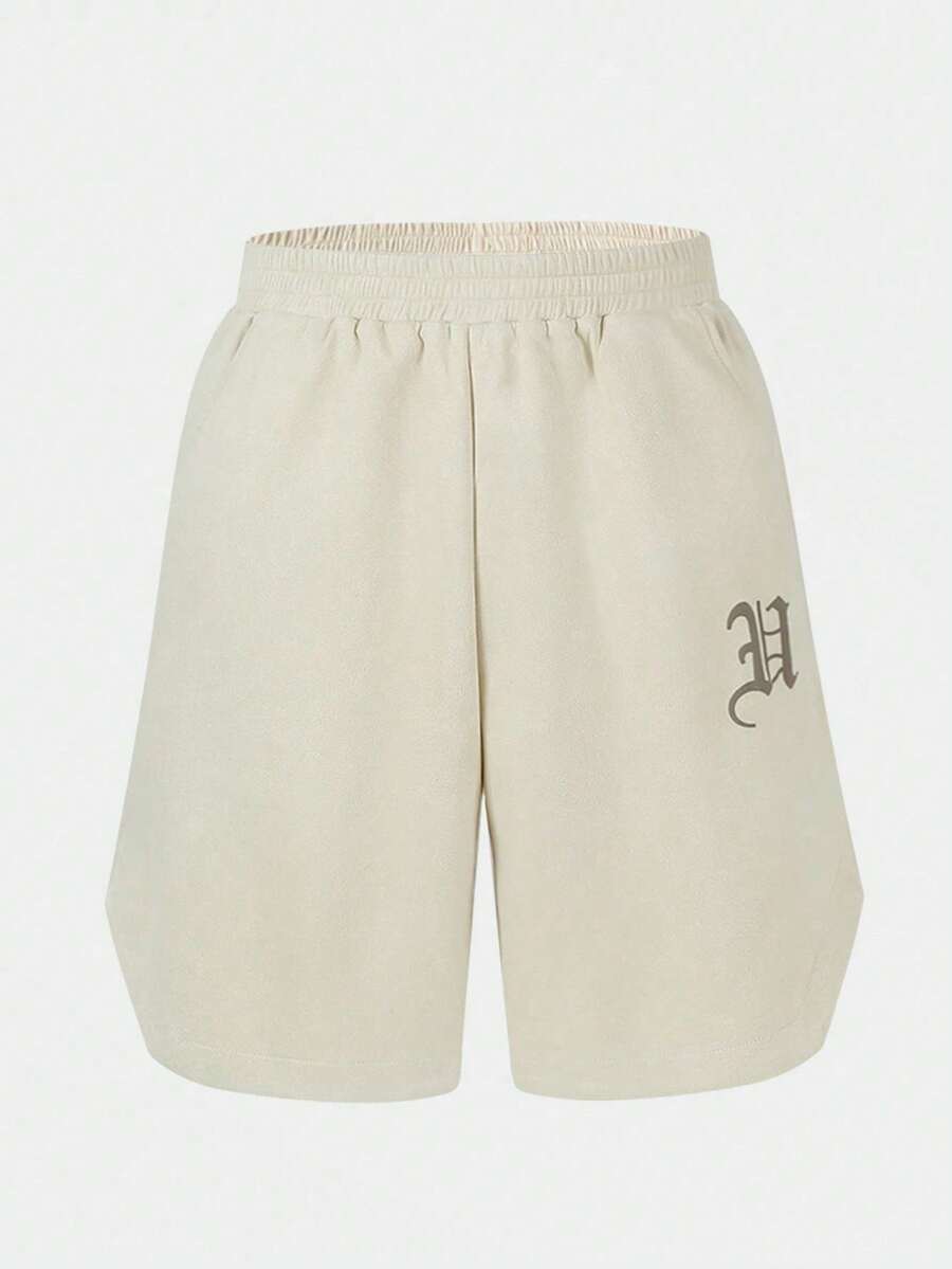 SHEIN Explorewe 1pc Boys' Casual Loose Basic Summer Sports Shorts - Apricot - View 1