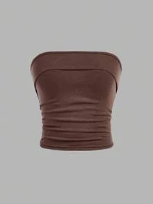 SHEIN Girlism 2件套少女简约舒适褶饰文胸 - 彩色 - 查看 8