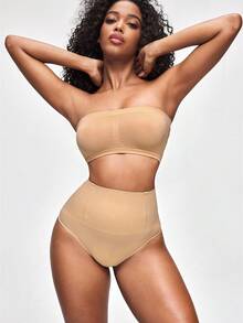 SHAPORA 5pcs/Set Seamless Solid Color Pleated Bandeau Bras For Women - Multicolor - View 3