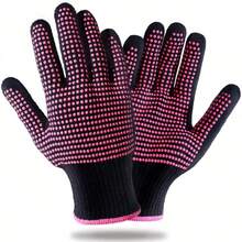 1pc Anti-Slip Heat Resistant Styling Glove With Silicone Grip, Ensures Use Of Hair Styling Tools - Hot Pink - View 1