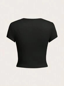 SHEIN EZwear 4件套休闲圆领短袖修身女式T恤，适合夏季 - 彩色 - 查看 3