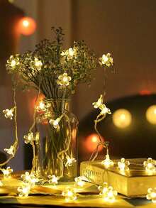 1条1.5米/3米/6米LED樱花串灯，适用于卧室、花园、婚礼派对、装饰照明