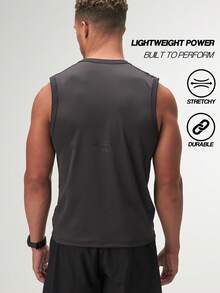 ARC Men's Tank Top Workout Shirt Gym Summer - Black - View 2
