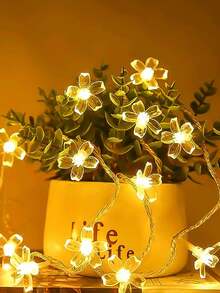 1条1.5米/3米/6米LED樱花串灯，适用于卧室、花园、婚礼派对、装饰照明