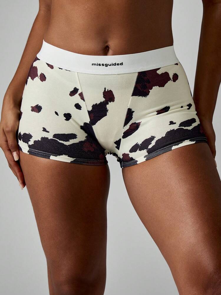 MISSGUIDED Boyshort con stampa animalier e fascia larga
